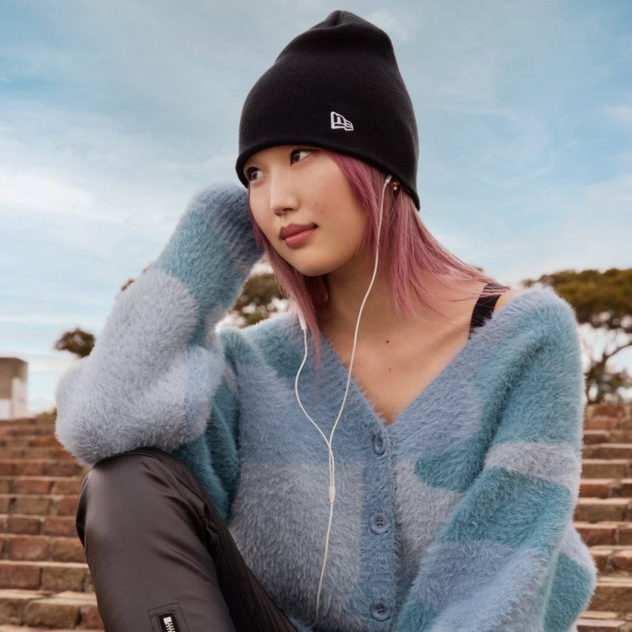 ニューエラ ニット帽 NEW ERA ベーシック ビーニー ブラック ホワイト