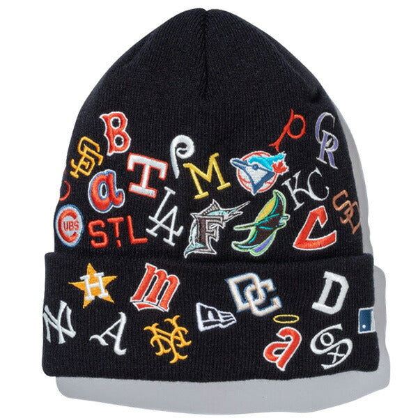 ベーシック カフニット Team Logo Allover Cooperstown ブラック
