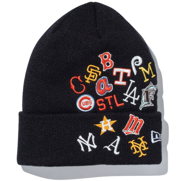 ベーシック カフニット Team Logo Allover Cooperstown ブラック