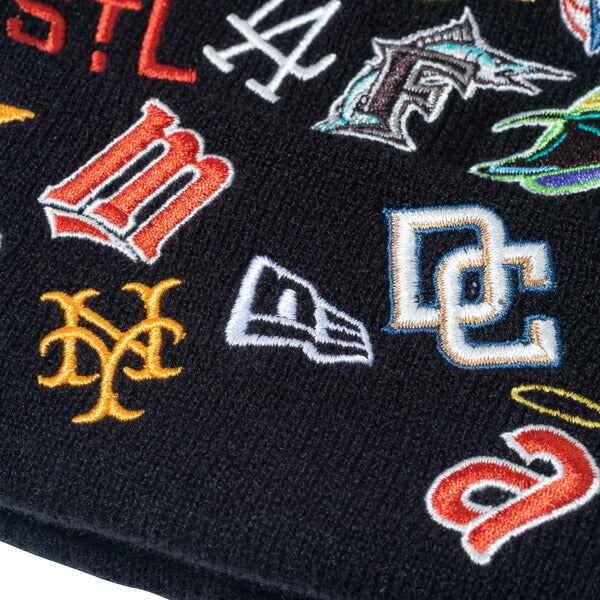 ベーシック カフニット Team Logo Allover Cooperstown ブラック