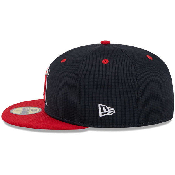 2024 Batting Practice 59FIFTY ロサンゼルス・エンゼルス ネイビー レッドバイザー