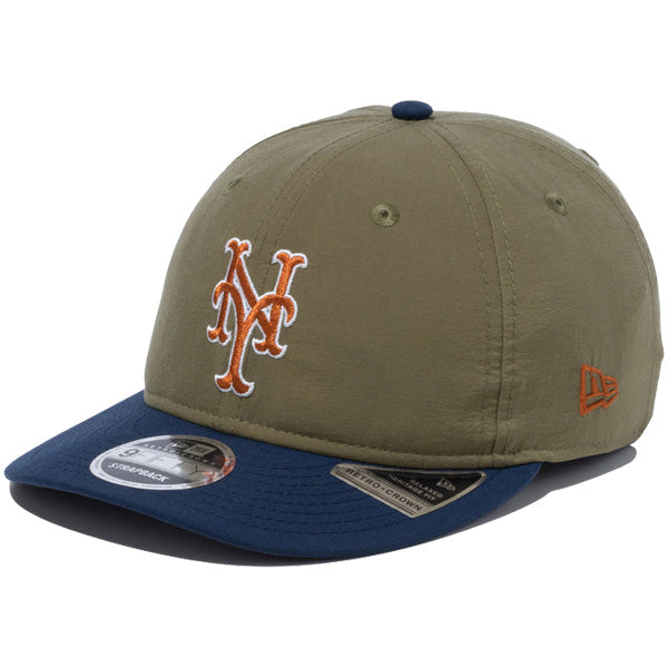 RC 9FIFTY Curved Visor Vintage Nylon ニューヨーク・メッツ オリーブ ネイビーバイザー