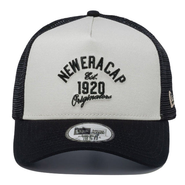 9FORTY A-Frame トラッカー NEW ERA 1920 アーチロゴ ストーン/ブラック