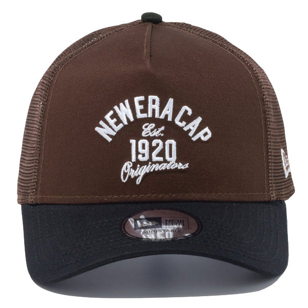 9FORTY A-Frame トラッカー NEW ERA 1920 アーチロゴ バーントウッド/ブラック