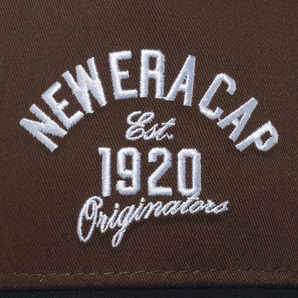 9FORTY A-Frame トラッカー NEW ERA 1920 アーチロゴ バーントウッド/ブラック