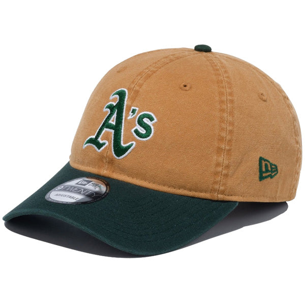 9TWENTY MLB Washed Duck オークランド・アスレチックス ライトブロンズ ダークグリーンバイザー