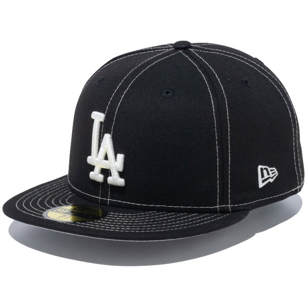 59FIFTY White Stitches ロサンゼルス・ドジャース ブラック