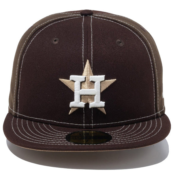 59FIFTY White Stitches ヒューストン・アストロズ バーントウッド/ウォルナット