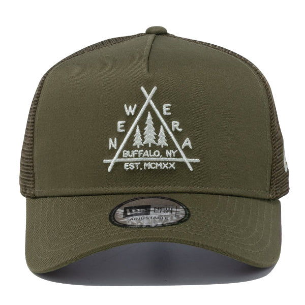 9FORTY A-Frame トラッカー Triangle Woods Logo モス【ニューエラアウトドア】