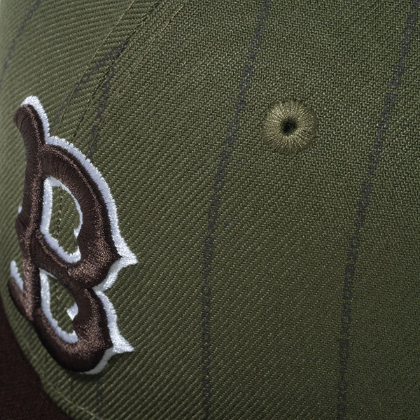 Youth 9FIFTY MLB Text Stripe ボストン・レッドソックス ニューオリーブ ブラウンバイザー