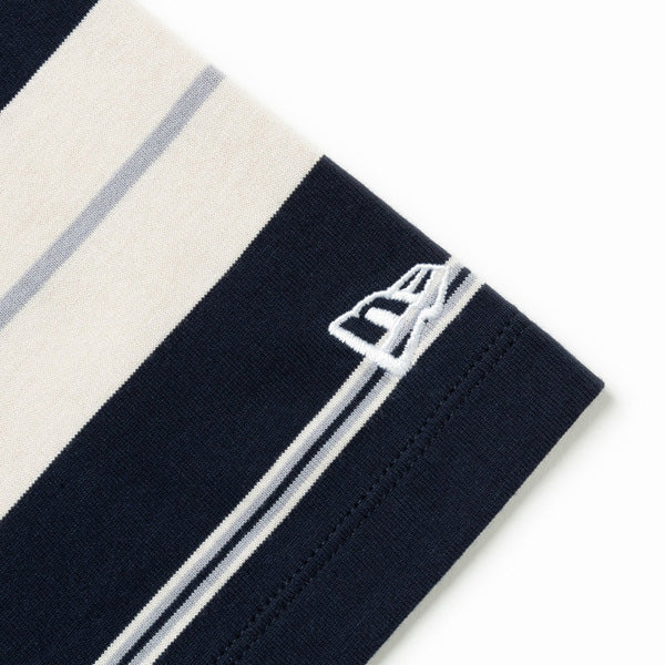 半袖 オーバーサイズド コットン Tシャツ Multi Border ネイビー/ストーン/グレー