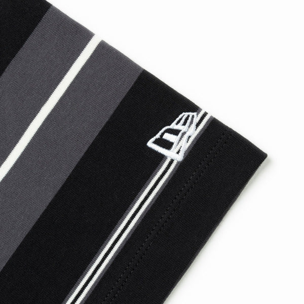 半袖 オーバーサイズド コットン Tシャツ Multi Border ブラック/チャコール/オフホワイト