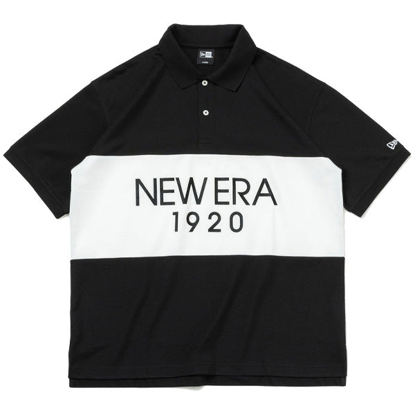 半袖 オーバーサイズド ポロシャツ Panel Polo ブラック/オフホワイト