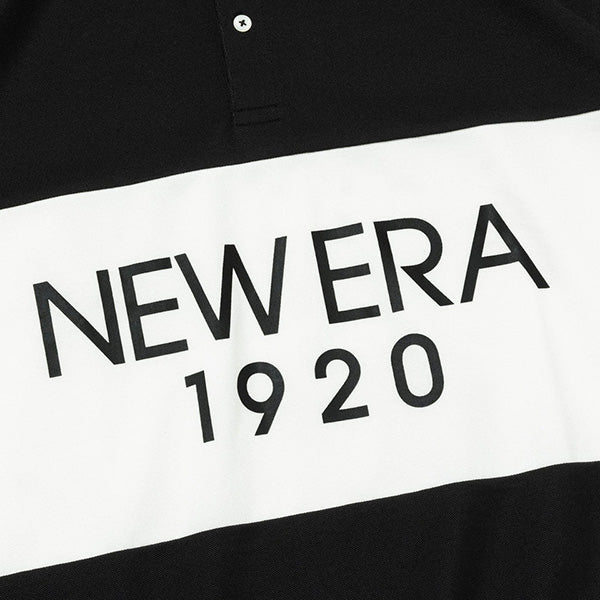 半袖 オーバーサイズド ポロシャツ Panel Polo ブラック/オフホワイト