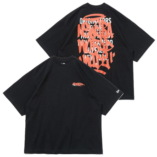 半袖 オーバーサイズド コットン Tシャツ Graffiti ブラック