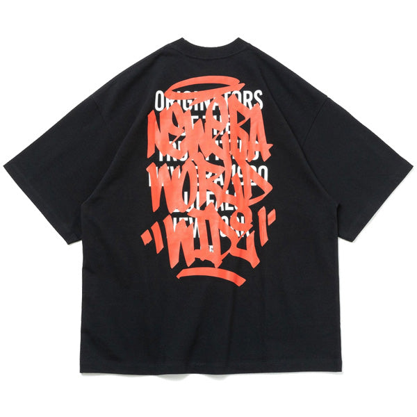 半袖 オーバーサイズド コットン Tシャツ Graffiti ブラック