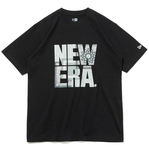 半袖 コットン Tシャツ Paisley スクエアニューエラ ブラック レギュラーフィット