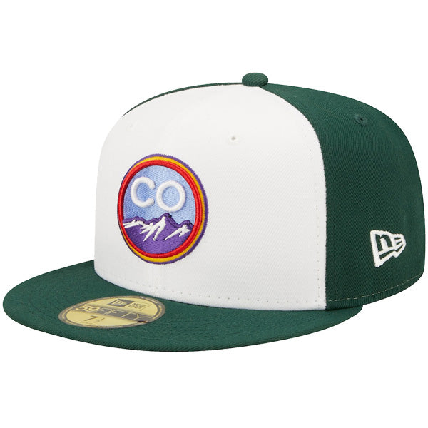 59FIFTY オンフィールド 2024 MLB City Connect コロラド・ロッキーズ ホワイト / ダークグリーン