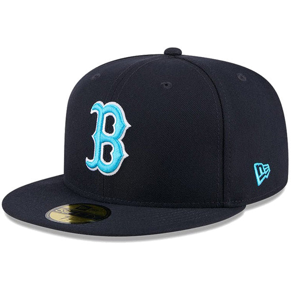 59FIFTY オンフィールド 2024 MLB Father's Day ボストン・レッドソックス ネイビー ライトブルーアンダーバイザー