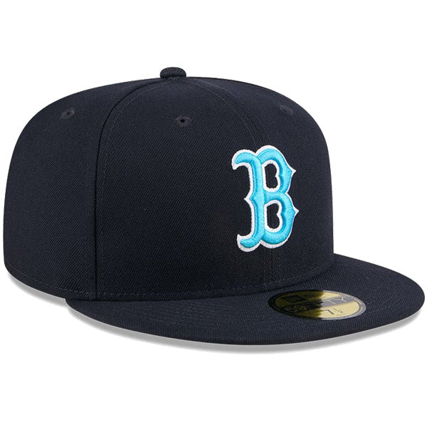 59FIFTY オンフィールド 2024 MLB Father's Day ボストン・レッドソックス ネイビー ライトブルーアンダーバイザー