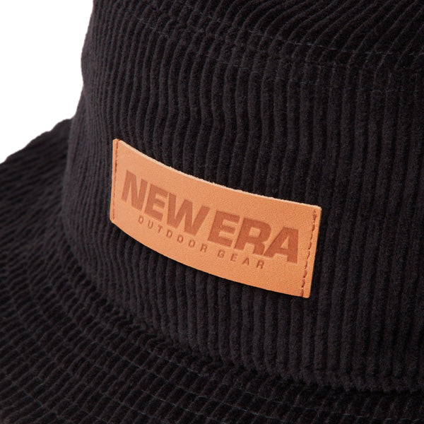 バケット01 Corduroy コーデュロイ レザーパッチ ブラック【ニューエラアウトドア】