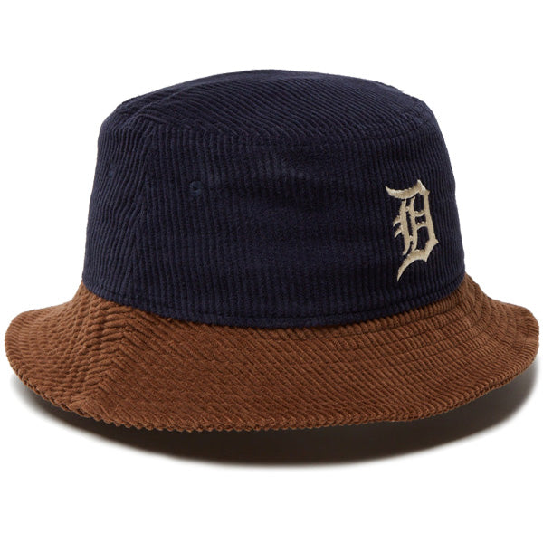 バケット01 MLB Corduroy コーデュロイ デトロイト・タイガース ネイビー キャメルブリム