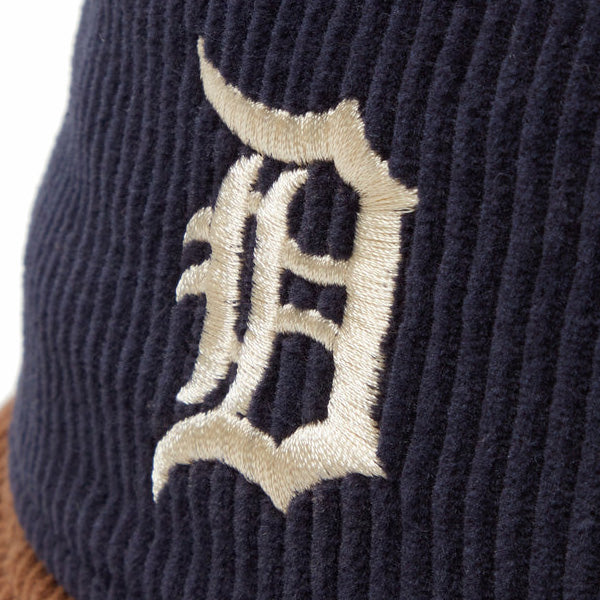 バケット01 MLB Corduroy コーデュロイ デトロイト・タイガース ネイビー キャメルブリム