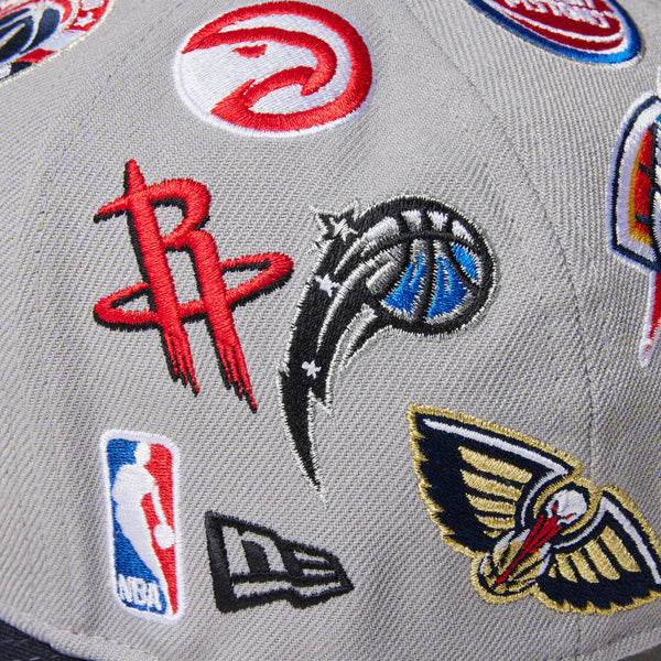 9FIFTY Team Logo Allover NBA グレー ブラックバイザー