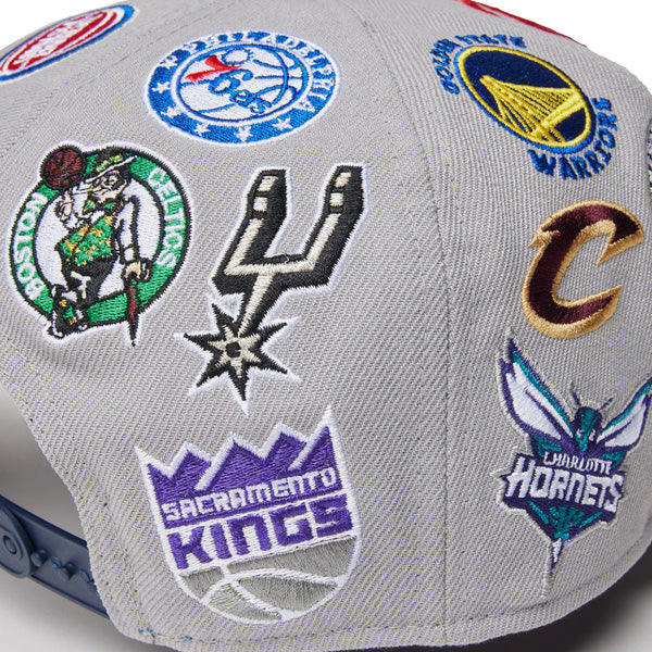 9FIFTY Team Logo Allover NBA グレー ブラックバイザー
