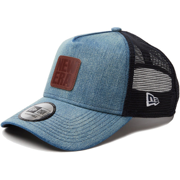9FORTY A-Frame トラッカー Denim Leather Patch ウォッシュドデニム