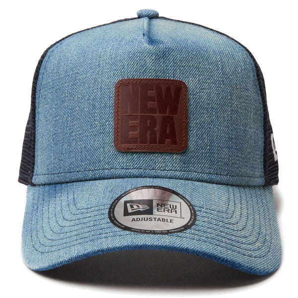 9FORTY A-Frame トラッカー Denim Leather Patch ウォッシュドデニム