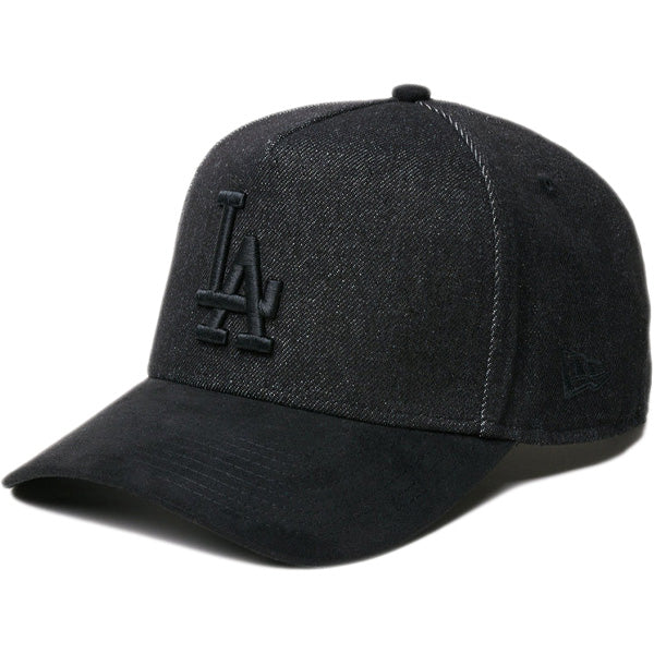 9FORTY A-Frame MLB Denim 2-Tone ロサンゼルス・ドジャース ブラックデニム ブラックスウェードバイザー
