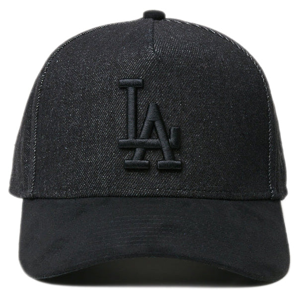 9FORTY A-Frame MLB Denim 2-Tone ロサンゼルス・ドジャース ブラックデニム ブラックスウェードバイザー