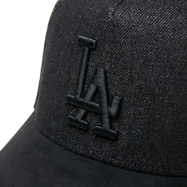 9FORTY A-Frame MLB Denim 2-Tone ロサンゼルス・ドジャース ブラックデニム ブラックスウェードバイザー