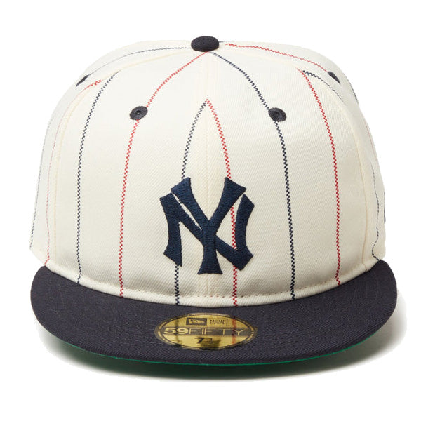 59FIFTY New York Yankees Cooperstown ニューヨーク・ヤンキース クロームピンストライプ ネイビーバイザー