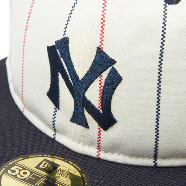 59FIFTY New York Yankees Cooperstown ニューヨーク・ヤンキース クロームピンストライプ ネイビーバイザー