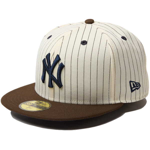 59FIFTY Pinstripe ニューヨーク・ヤンキース クローム ウォルナットバイザー
