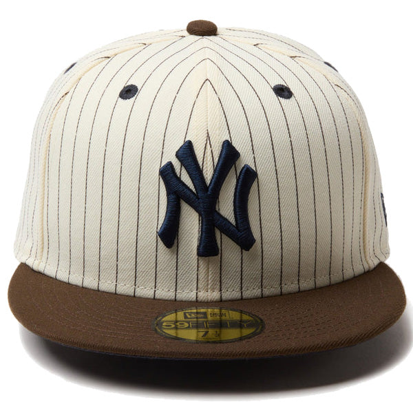 59FIFTY Pinstripe ニューヨーク・ヤンキース クローム ウォルナットバイザー