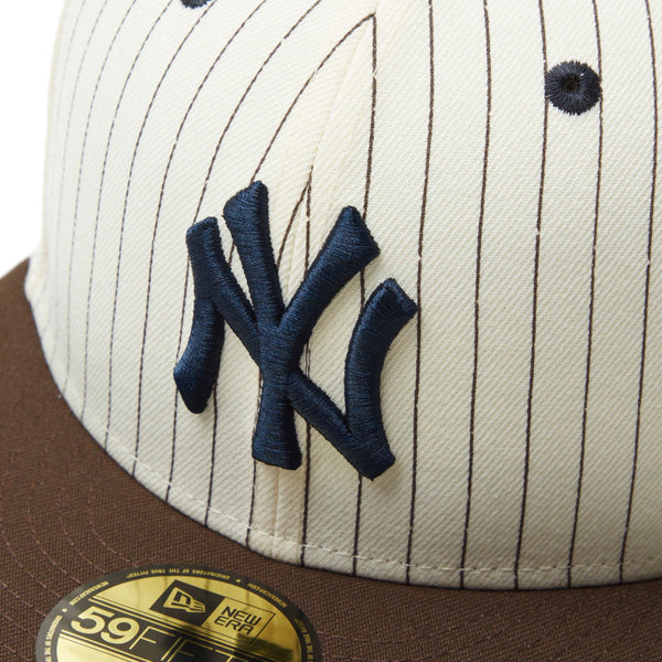 59FIFTY Pinstripe ニューヨーク・ヤンキース クローム ウォルナットバイザー
