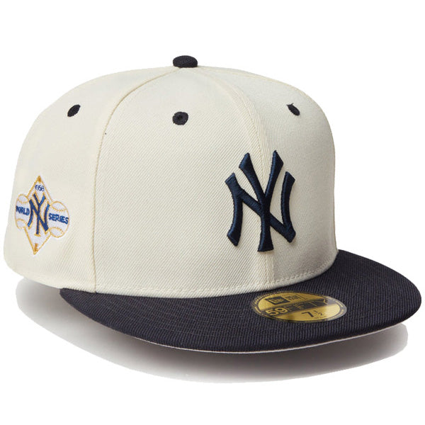 59FIFTY MLB Wool Visor ニューヨーク・ヤンキース クローム ネイビーバイザー