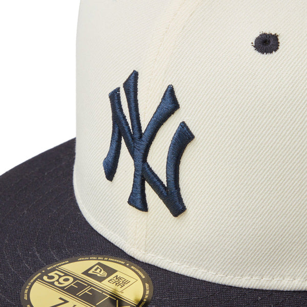 59FIFTY MLB Wool Visor ニューヨーク・ヤンキース クローム ネイビーバイザー
