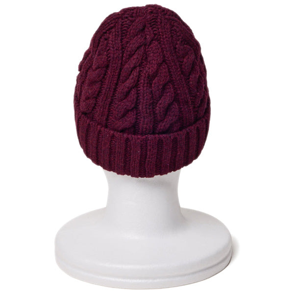 ローゲージ カフニット Wool Blend ウールブレンド プラム