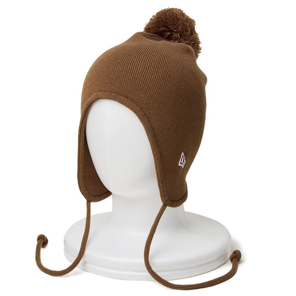 ポンポンニット イヤーフラップ Ear Flap ウォルナット