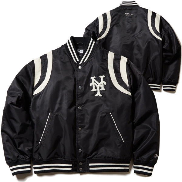 ナイロン ヴァーシティジャケット Cooperstown ニューヨーク・メッツ ブラック