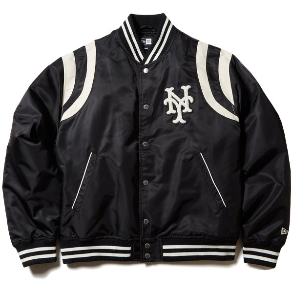 ナイロン ヴァーシティジャケット Cooperstown ニューヨーク・メッツ ブラック