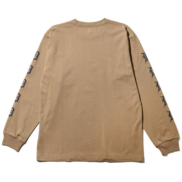 長袖 コットン Tシャツ MLB Apparel デトロイト・タイガース ミルクティー レギュラーフィット