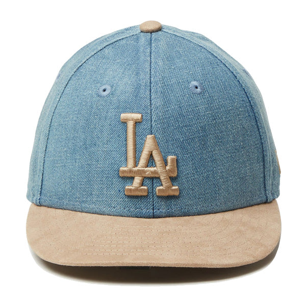 Youth LP 9FIFTY MLB Denim 2-Tone ロサンゼルス・ドジャース ウォッシュドデニム カーキスウェードバイザー