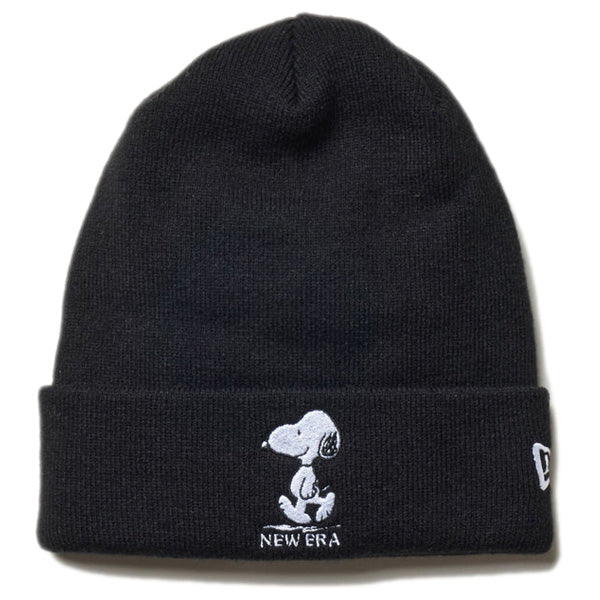 ベーシック カフニット PEANUTS ピーナッツ スヌーピー ブラック
