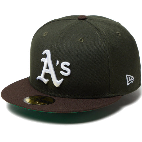 59FIFTY Powered by GORO NAKATSUGAWA(min-nano)オークランド・アスレチックス ダークシーウィード ブラウンバイザー