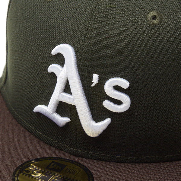 59FIFTY Powered by GORO NAKATSUGAWA(min-nano)オークランド・アスレチックス ダークシーウィード ブラウンバイザー